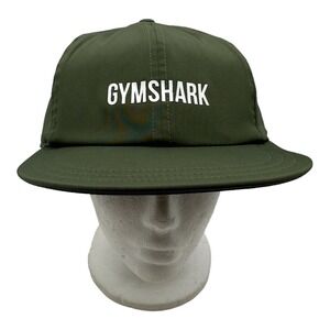 Gymshark Adult Unisex Hat Gym Adjustable Peak Cap One Size Flat Green‎ Olive